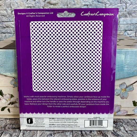 Crafters Companion NWT 6" x 6" Embossing Folder Petite Dot Design 1 Piece - Picture 2 of 5